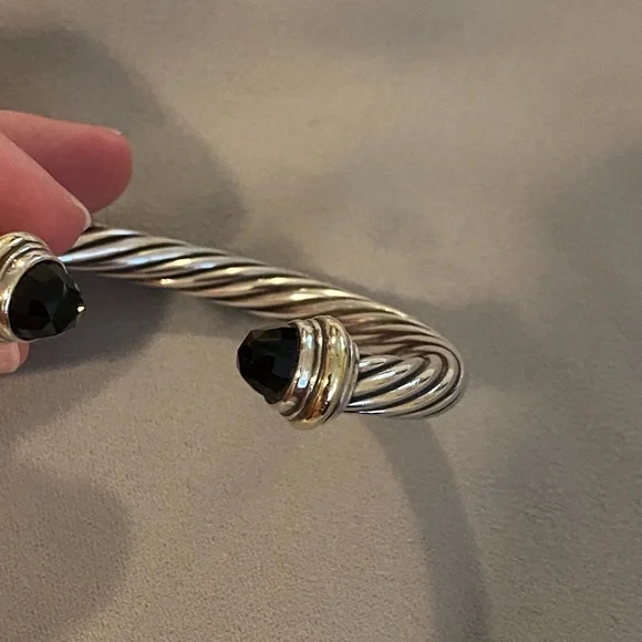 David Yurman 7mm black onyx cable bracelet - Picture 6 of 8